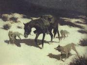 Frederic Remington Last March (mk43) oil painting